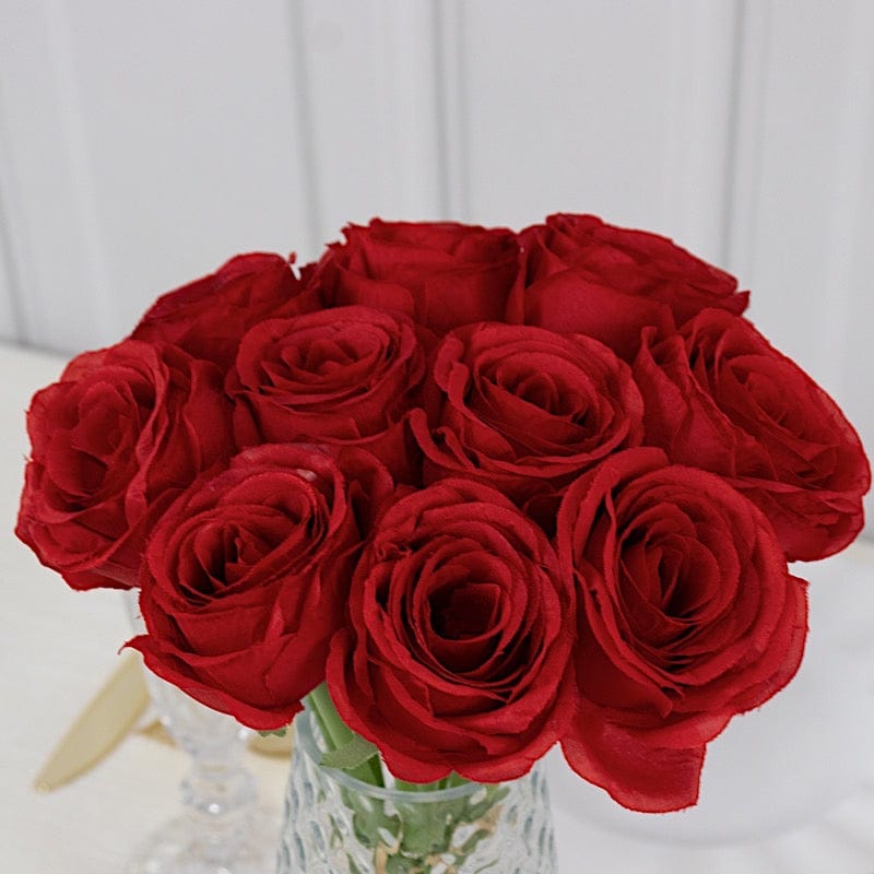 10 Pcs 12 in Realistic Artificial Flowers Silk Roses for Arrangements and Bouquets