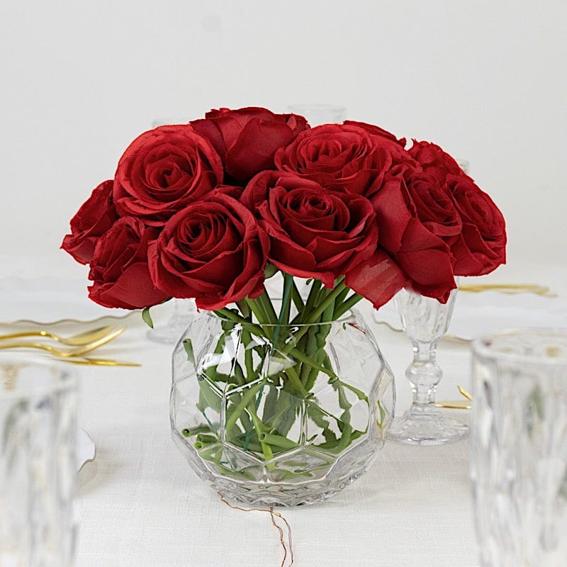 10 Pcs 12 in Realistic Artificial Flowers Silk Roses for Arrangements and Bouquets