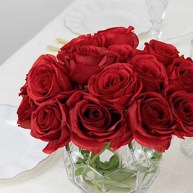 10 Pcs 12 in Realistic Artificial Flowers Silk Roses for Arrangements and Bouquets