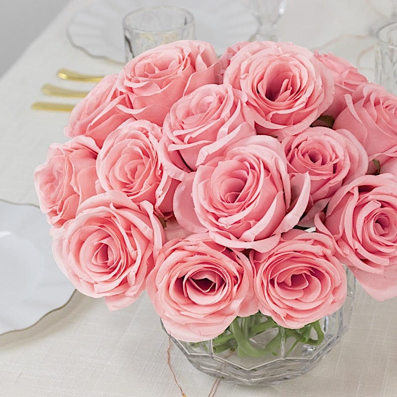 10 Pcs 12 in Realistic Artificial Flowers Silk Roses for Arrangements and Bouquets