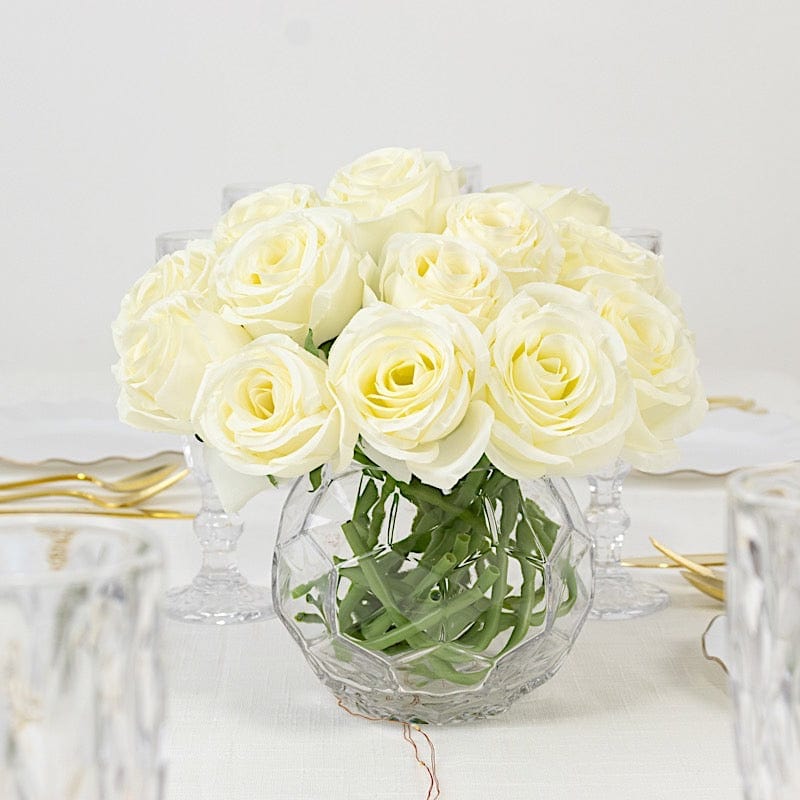 10 Pcs 12 in Realistic Artificial Flowers Silk Roses for Arrangements and Bouquets
