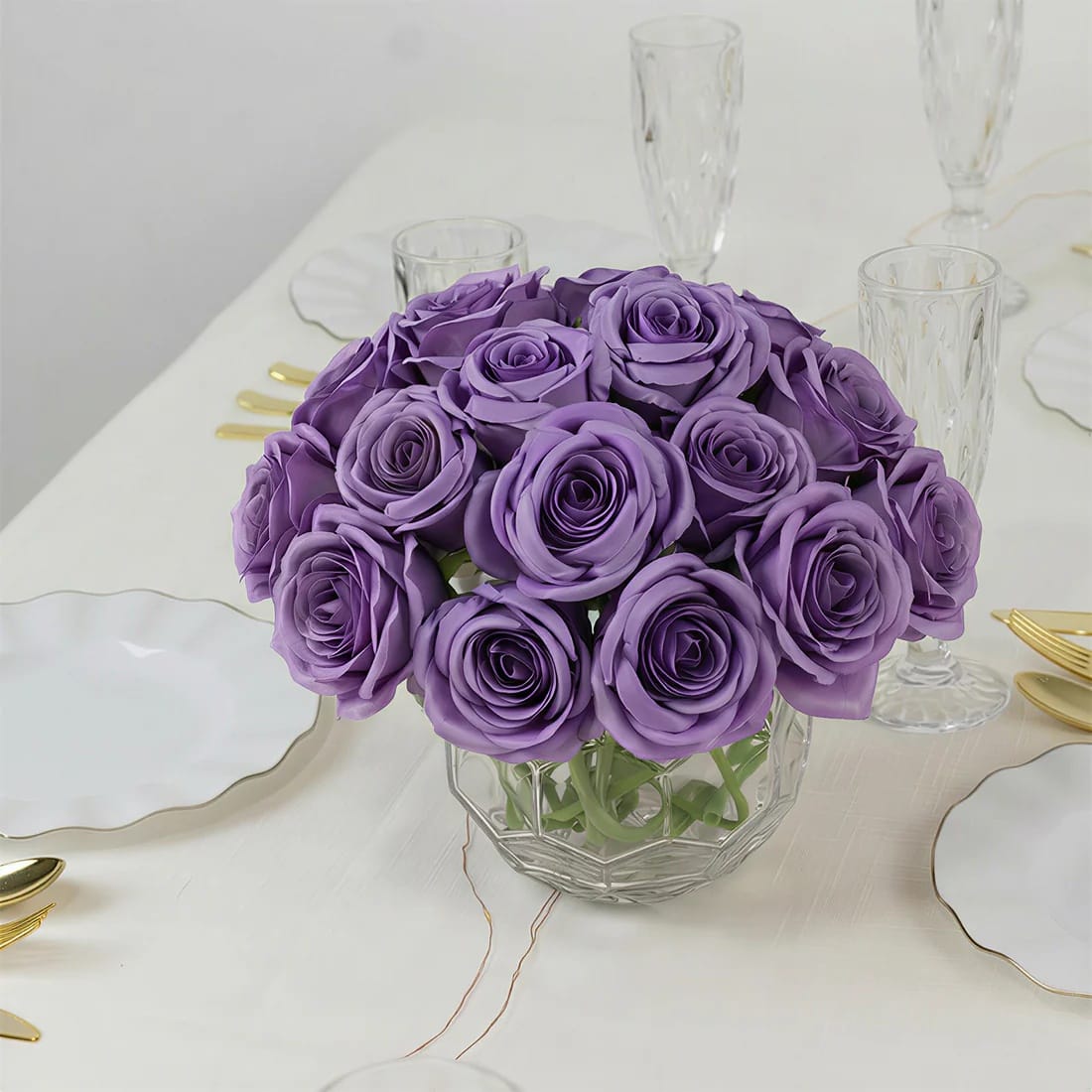 10 Pcs 12 in Realistic Artificial Flowers Silk Roses for Arrangements and Bouquets