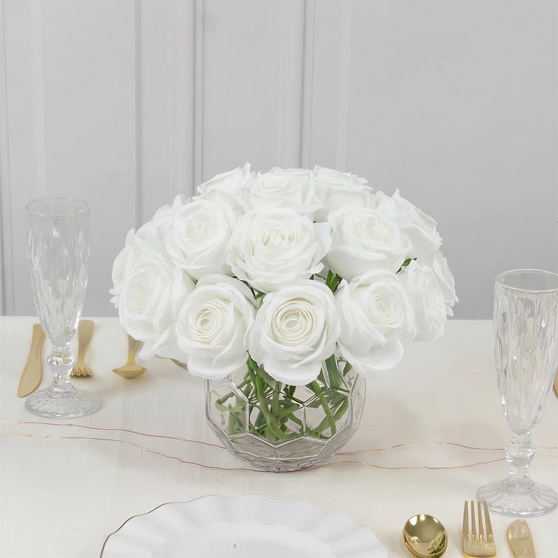 10 Pcs 12 in Realistic Artificial Flowers Silk Roses for Arrangements and Bouquets