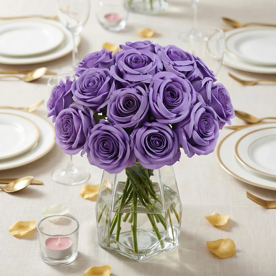10 Pcs 12 in Realistic Artificial Flowers Silk Roses for Arrangements and Bouquets