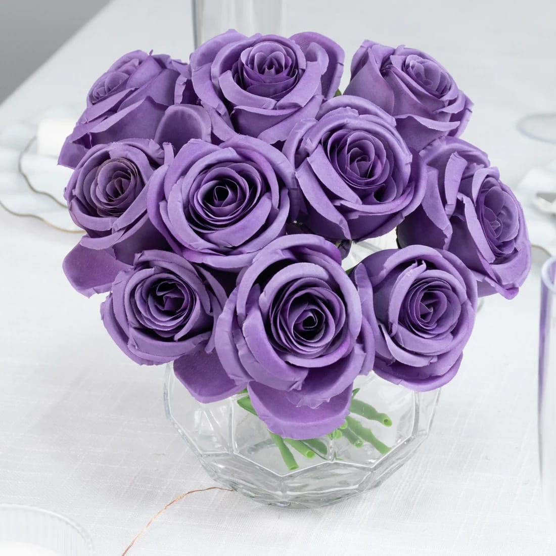 10 Pcs 12 in Realistic Artificial Flowers Silk Roses for Arrangements and Bouquets
