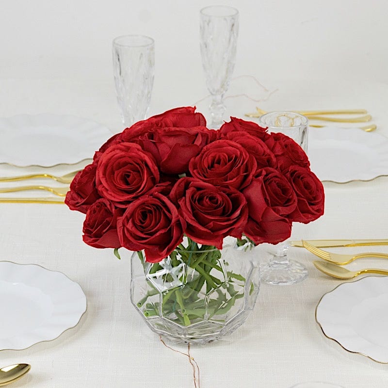 10 Pcs 12 in Realistic Artificial Flowers Silk Roses for Arrangements and Bouquets