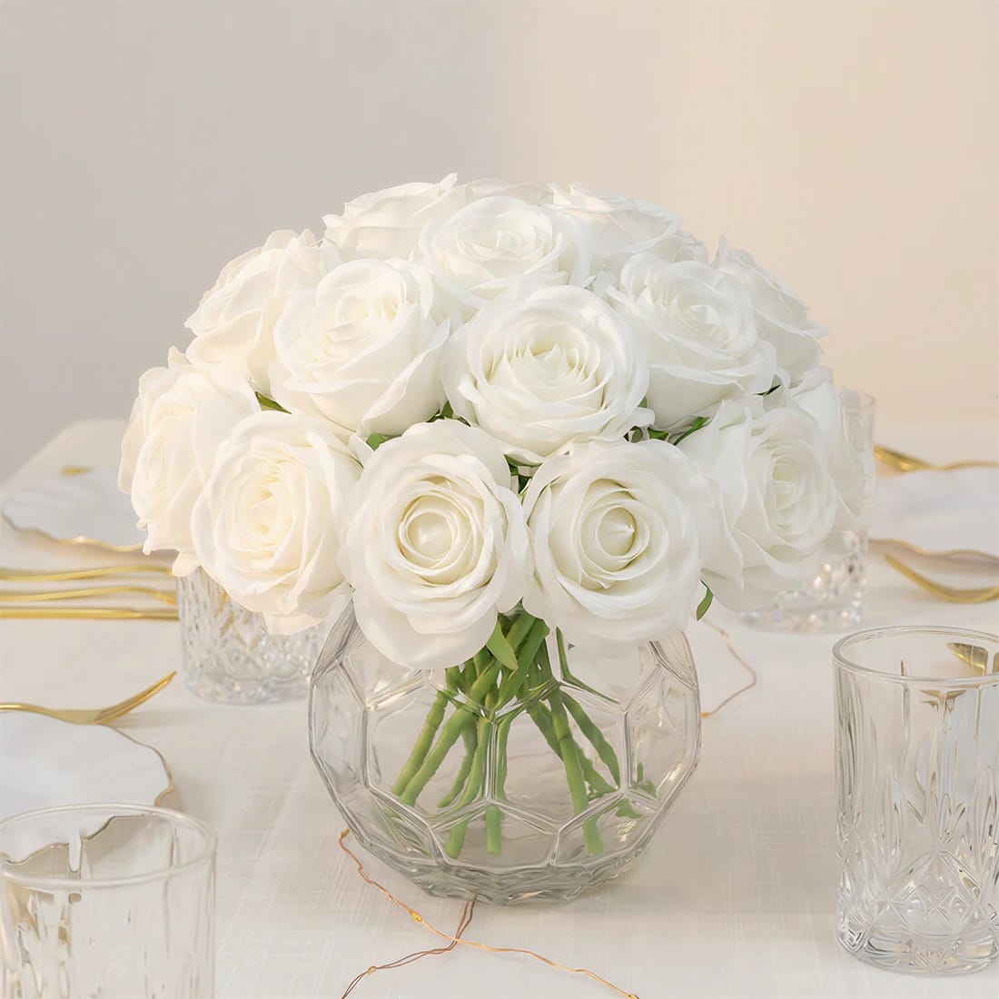 10 Pcs 12 in Realistic Artificial Flowers Silk Roses for Arrangements and Bouquets
