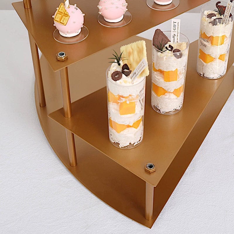 17 in Gold 4 Tier Spiral Stairway Metal Cupcake Dessert Stand