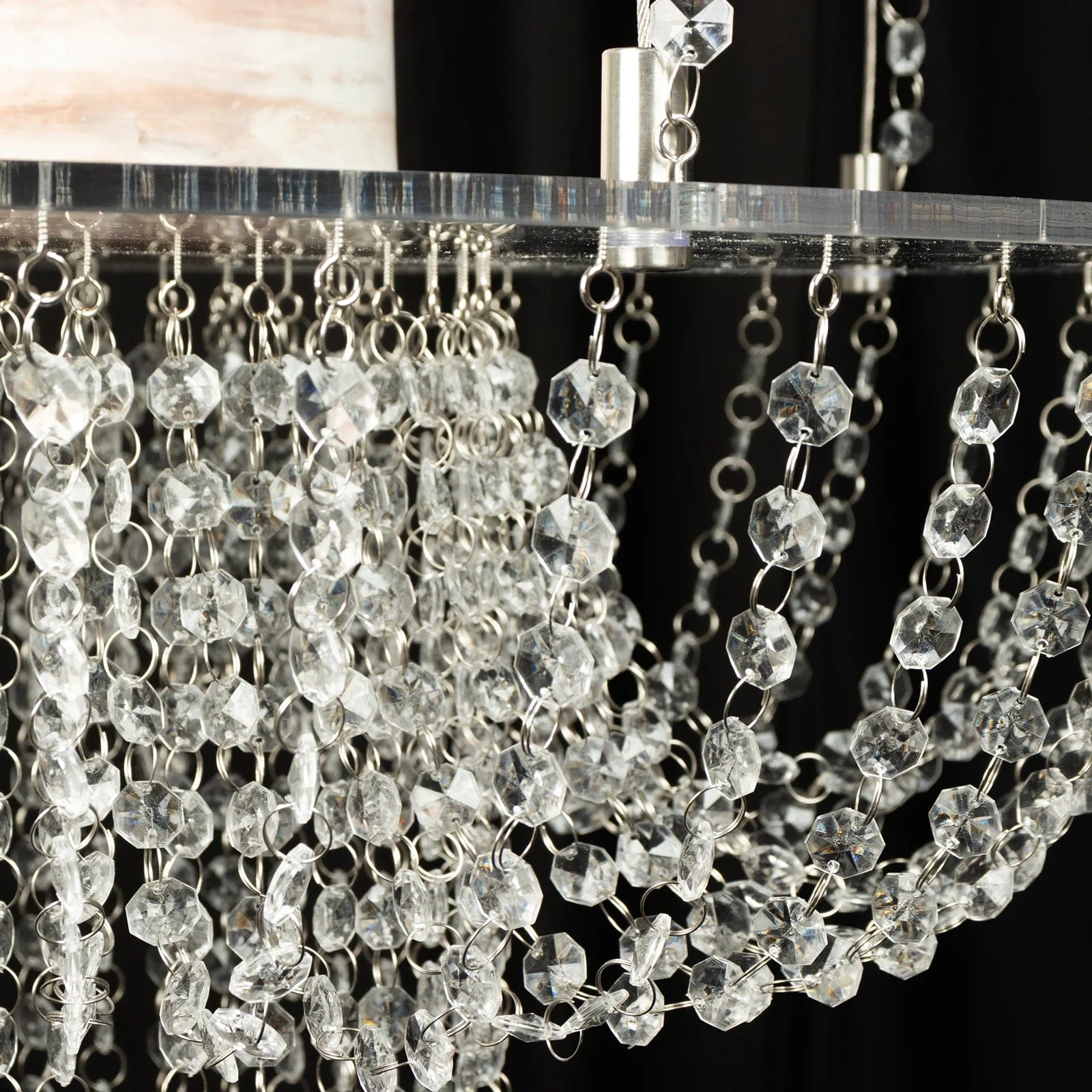 25 in Round Acrylic Hanging Crystal Chandelier Cake Stand