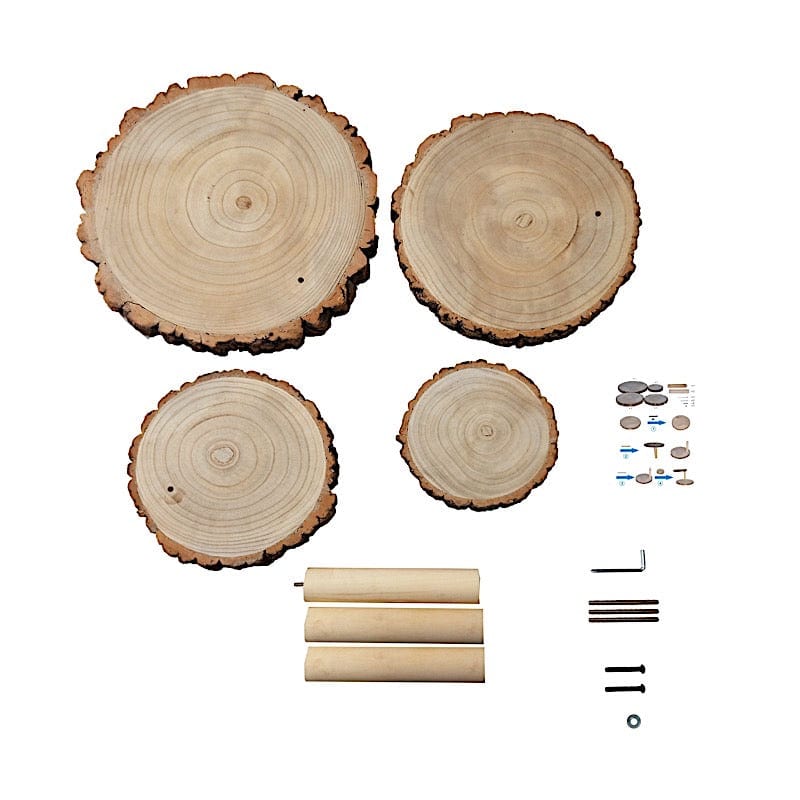 29 in tall 4 Tier Natural Rustic Wooden Cupcake Tower Stand