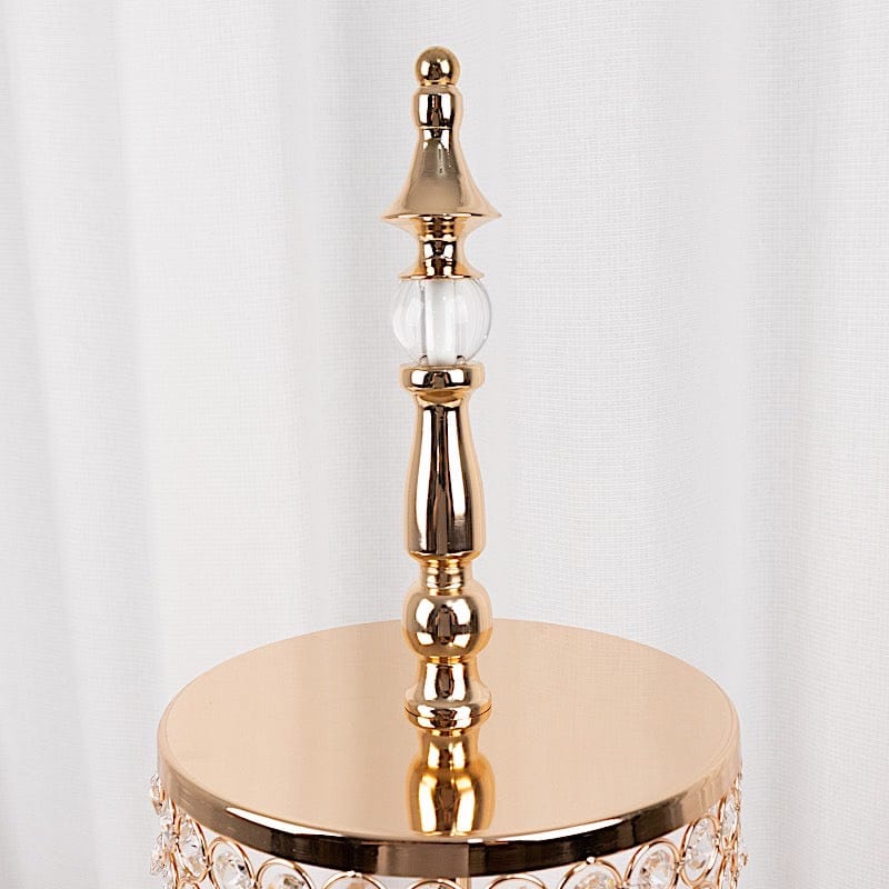 3-Tier 26 in Round Crystal Beaded Metal Cake Stand