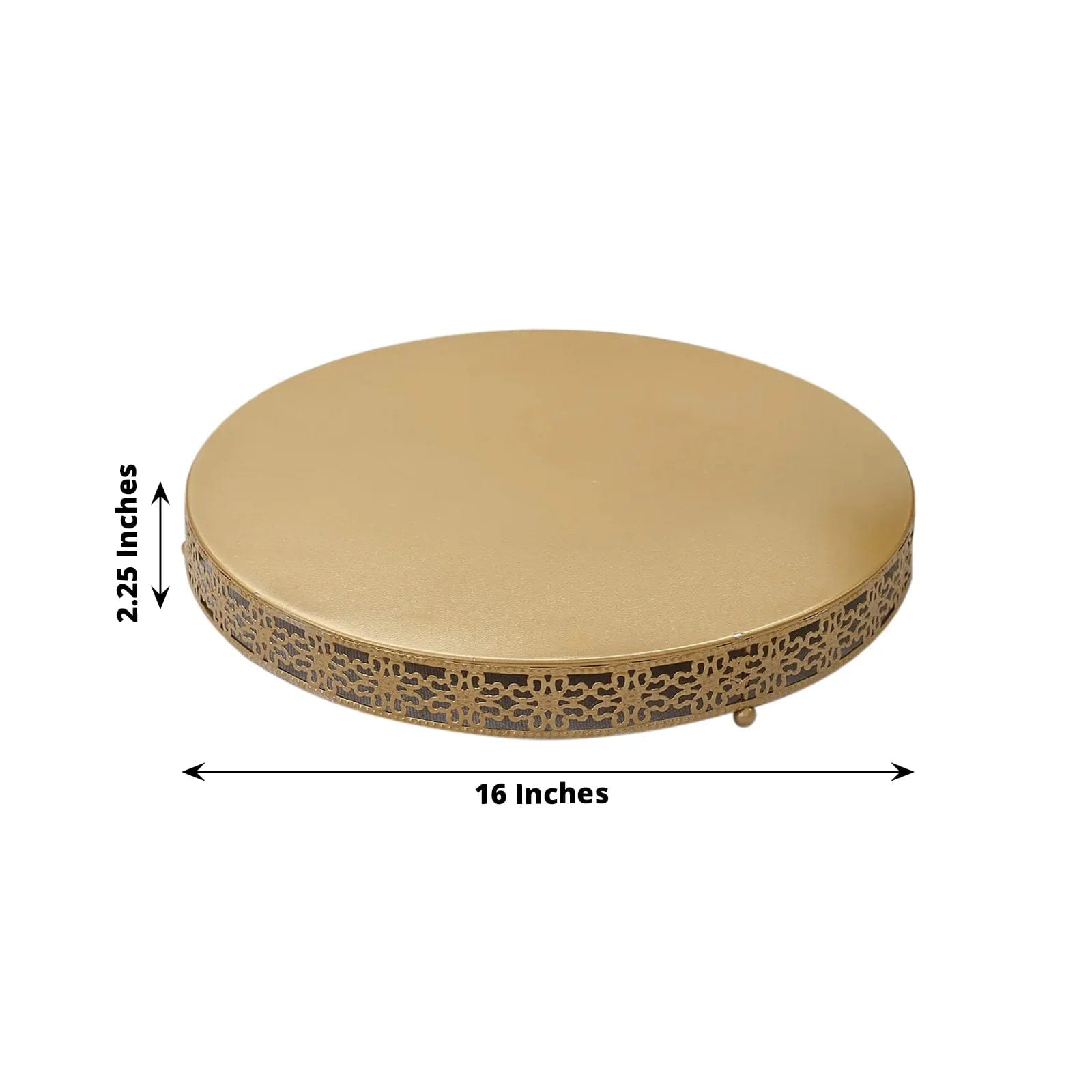 Gold Metal Fleur De Lis Round Cake Stand Dessert Display Pedestal