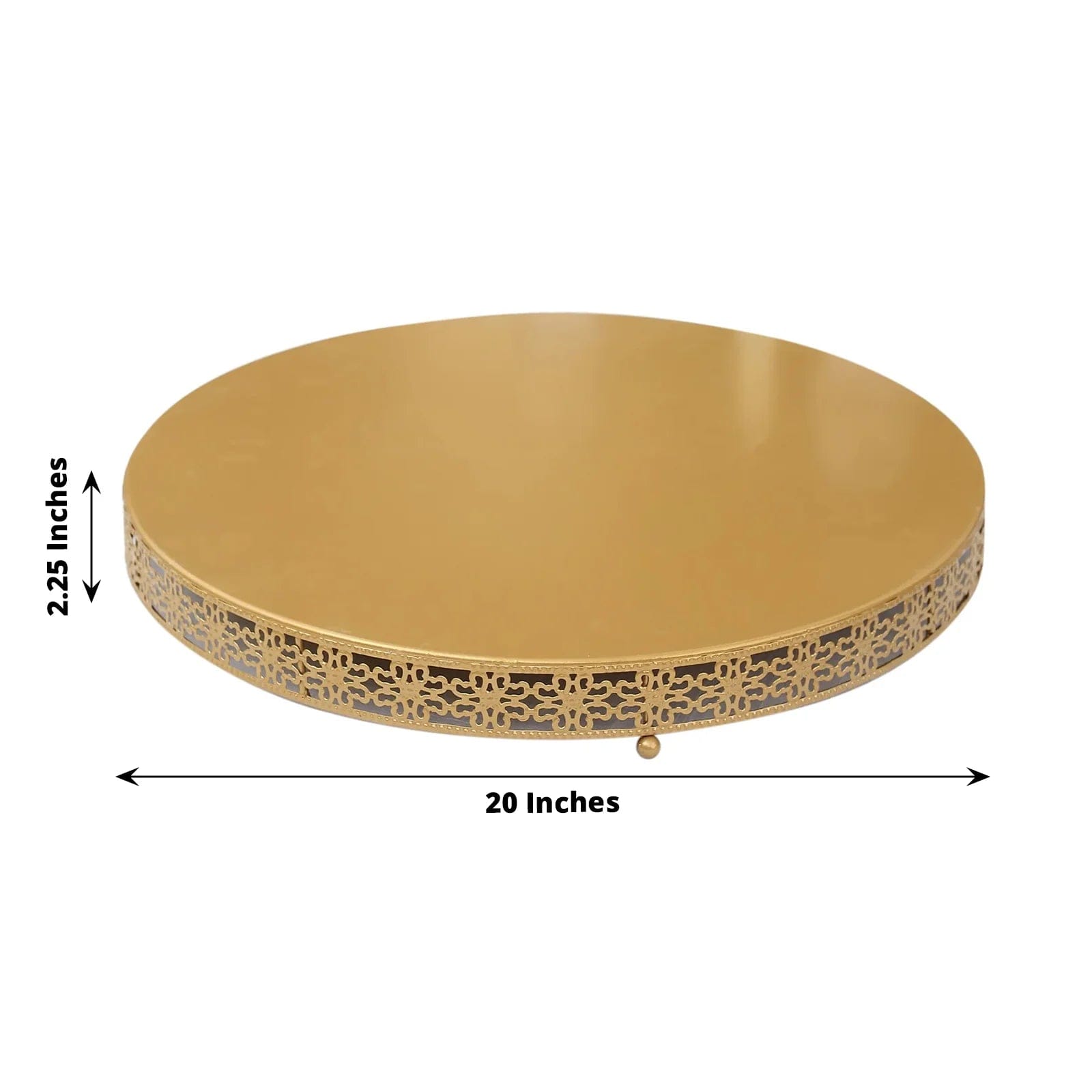 Gold Metal Fleur De Lis Round Cake Stand Dessert Display Pedestal