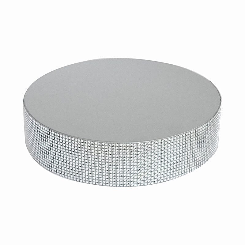 Round Metal Pedestal Cake Stand with Rhinestones