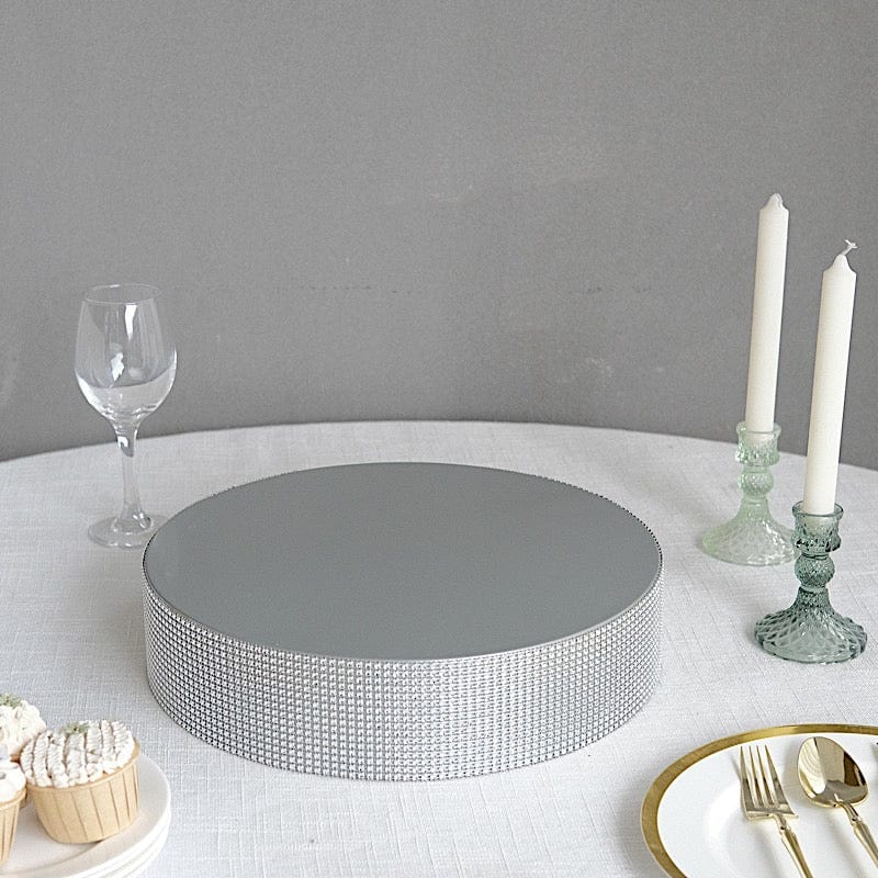 Round Metal Pedestal Cake Stand with Rhinestones