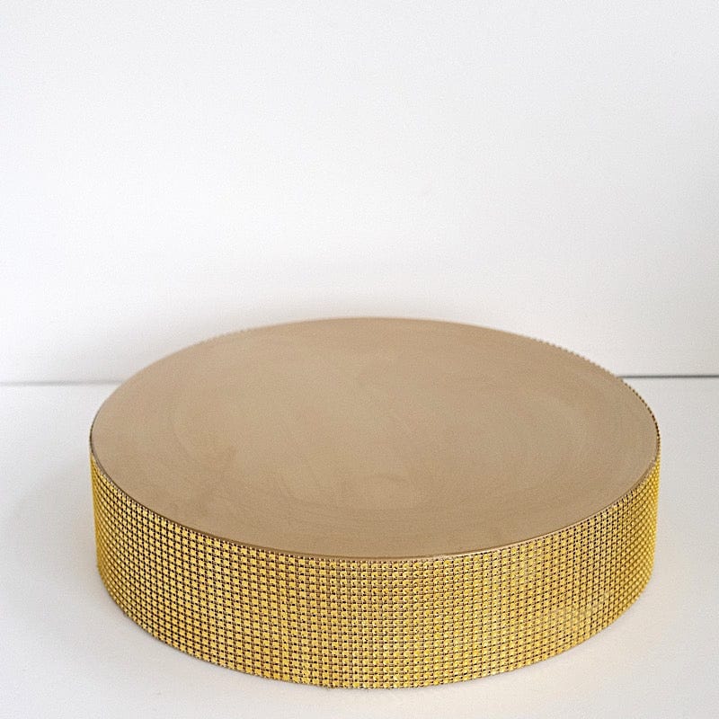 Round Metal Pedestal Cake Stand with Rhinestones