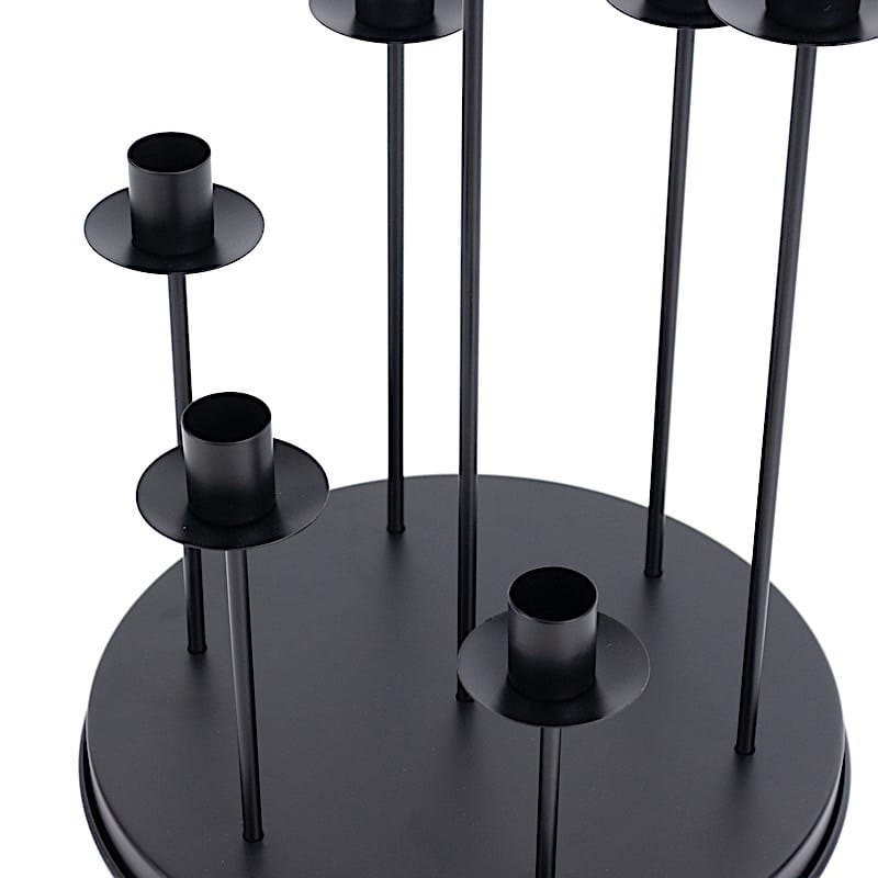 15 in 7 arm Round Metal Table Taper Candle Holder with Cluster Design