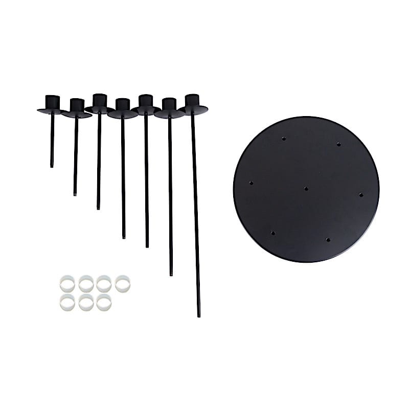 15 in 7 arm Round Metal Table Taper Candle Holder with Cluster Design