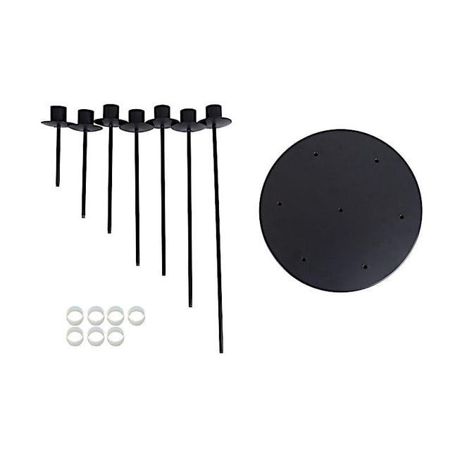 15 in 7 arm Round Metal Table Taper Candle Holder with Cluster Design