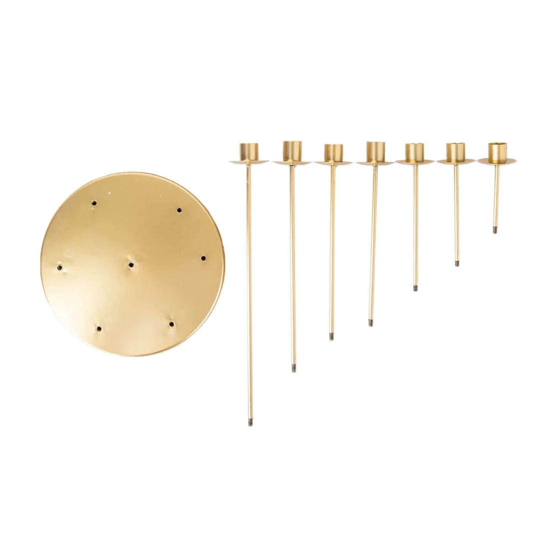15 in 7 arm Round Metal Table Taper Candle Holder with Cluster Design