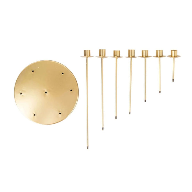 15 in 7 arm Round Metal Table Taper Candle Holder with Cluster Design