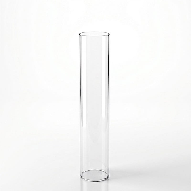 2 Clear 20 in Open End Cylinder Glass Hurricane Candle Shades