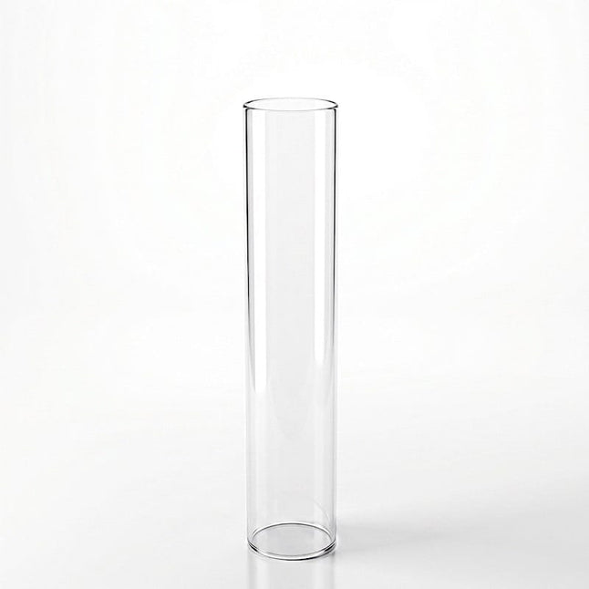 2 Clear 20 in Open End Cylinder Glass Hurricane Candle Shades