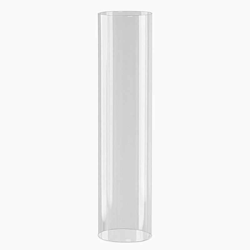 2 Clear Open End Cylinder Glass Hurricane Candle Shades
