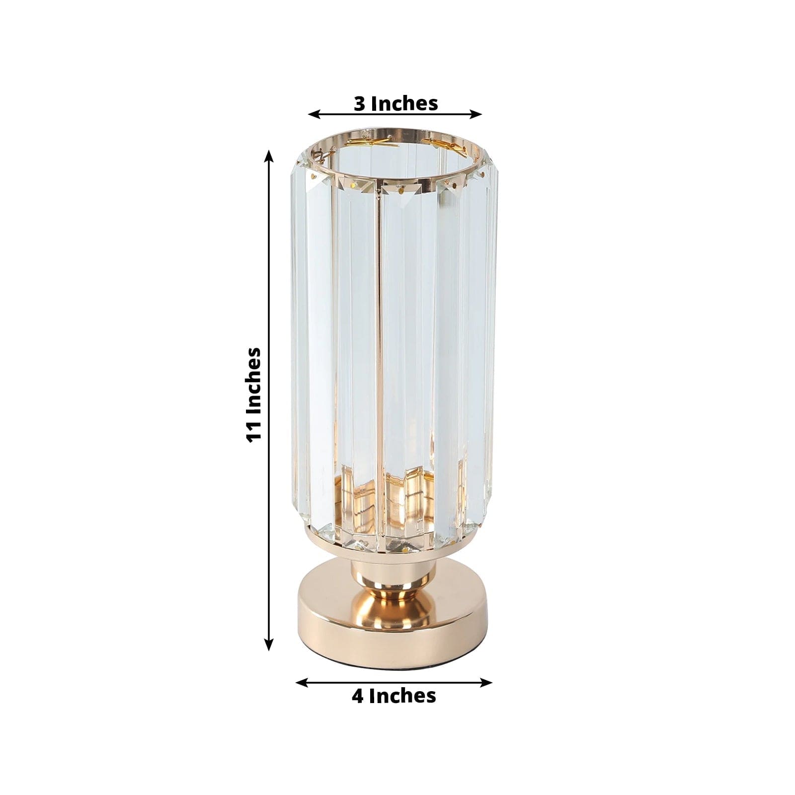 2 Pack Gold Crystal Pendant Hurricane Candle Holders