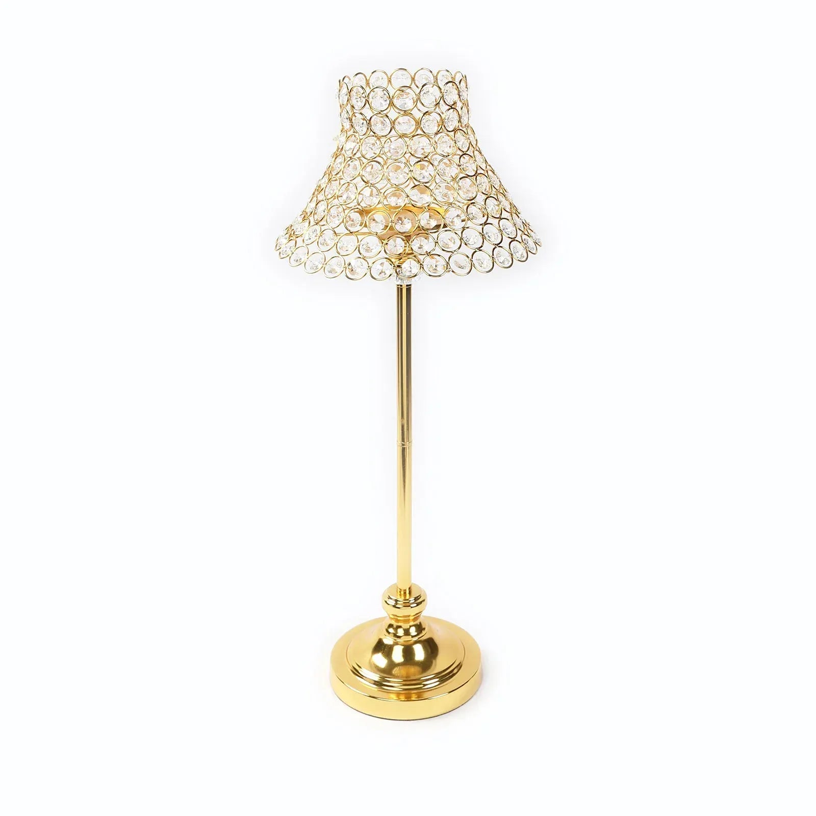 24 in Gold Crystal Beaded Lamp Shade Candle Holder