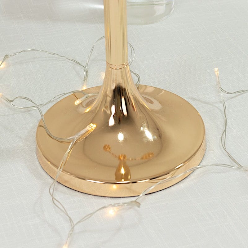 34 in tall 3-Arm Gold Metal Candle Holder with Crystal Pendant Glass Shades