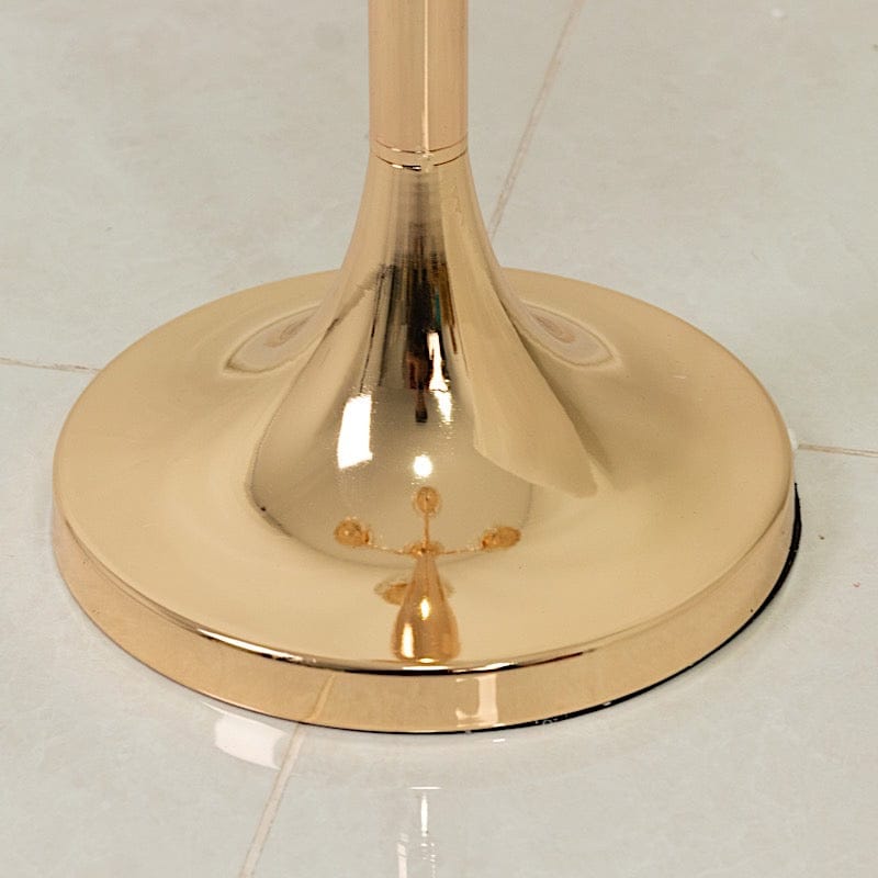 40 in tall 5-Arm Gold Metal Candle Holder with Crystal Pendant Glass Shades