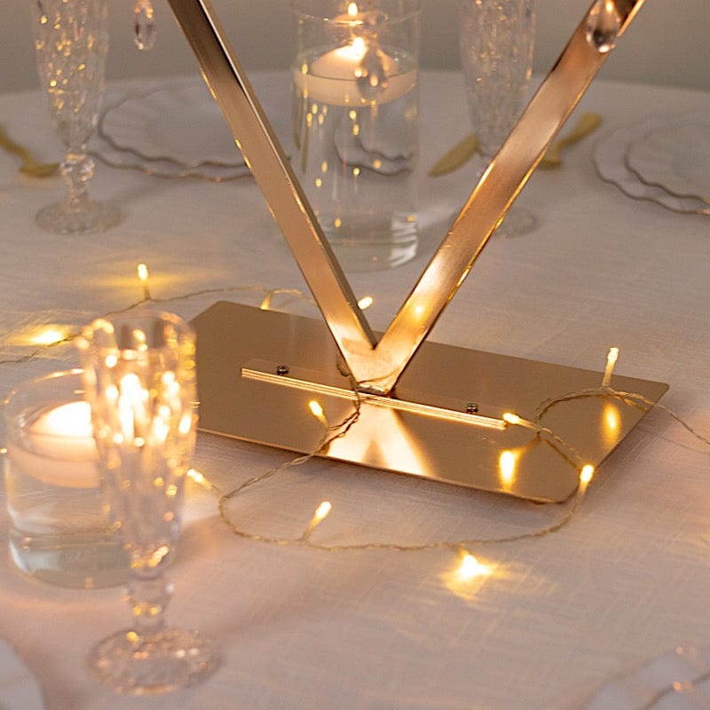 45 in Gold 6-Arm Acrylic Candelabra Candle Holders