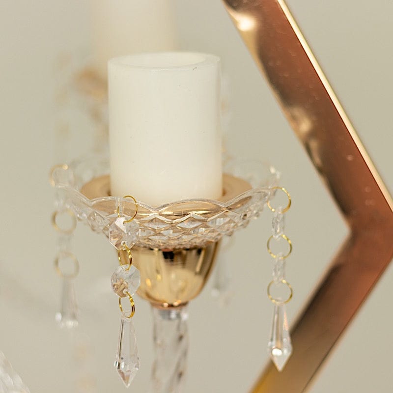 45 in Gold 6-Arm Acrylic Candelabra Candle Holders