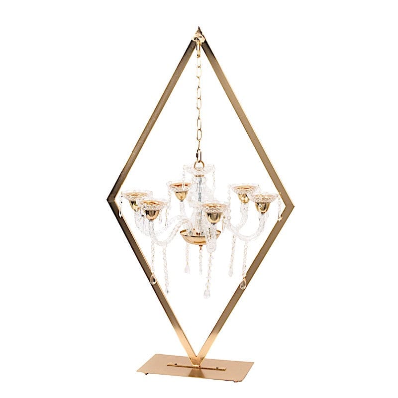 45 in Gold 6-Arm Acrylic Candelabra Candle Holders