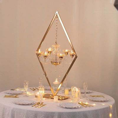 45 in Gold 6-Arm Acrylic Candelabra Candle Holders