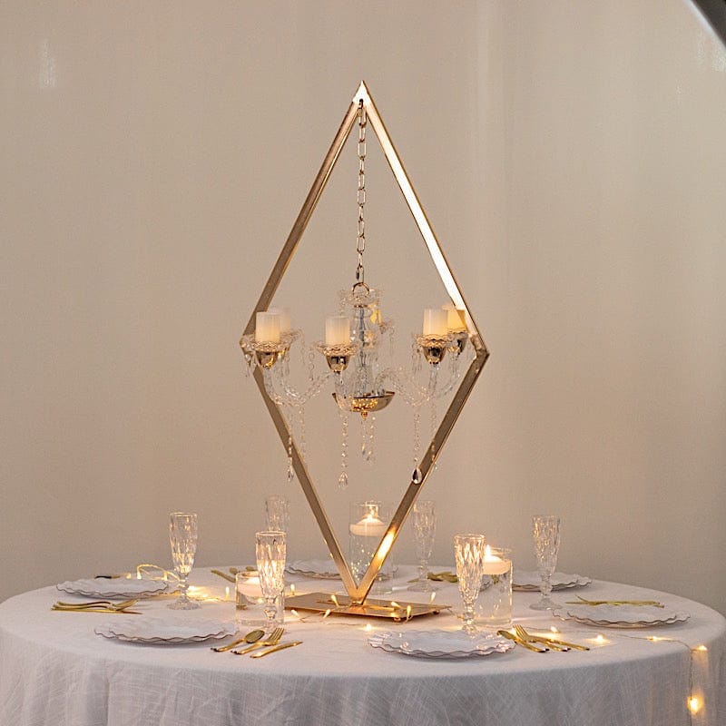 45 in Gold 6-Arm Acrylic Candelabra Candle Holders