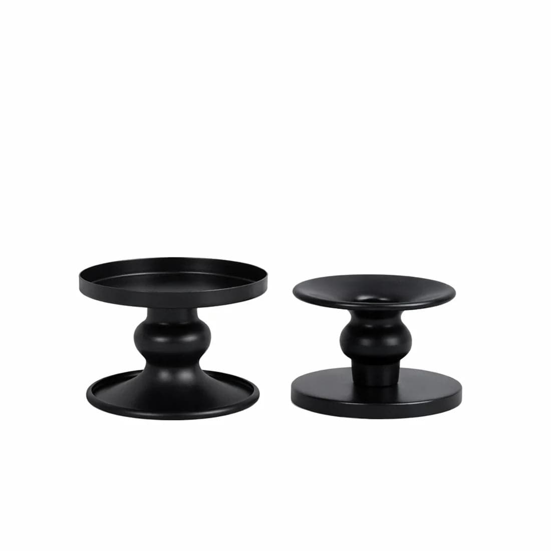 6 Reversible Metal Candle Holders Pillar and Taper Candlestick Stands