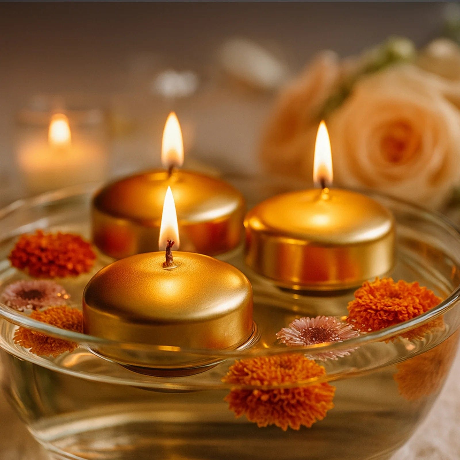 12 Dripless 2 in Unscented Wax Discs Floating Candles