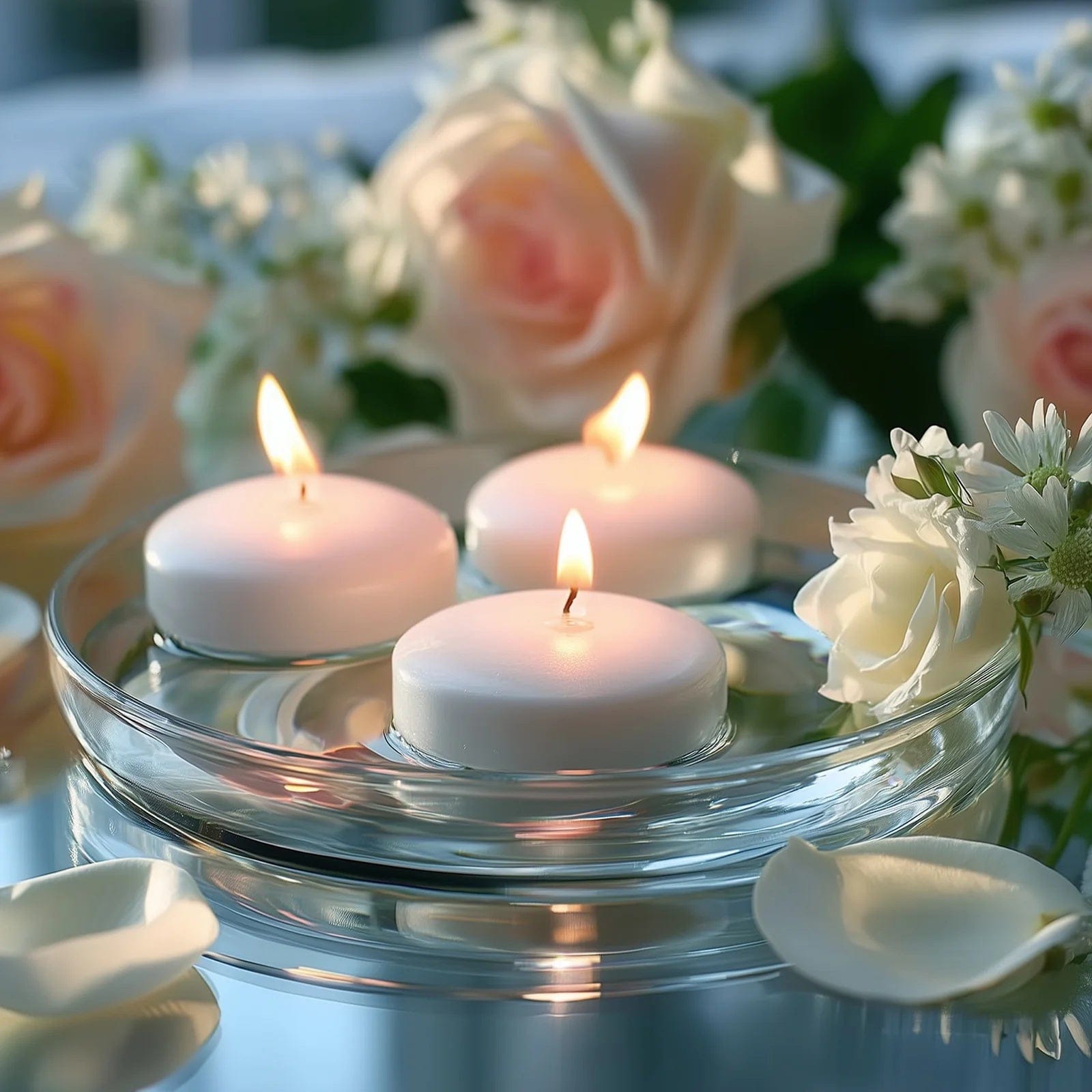 12 Dripless 2 in Unscented Wax Discs Floating Candles