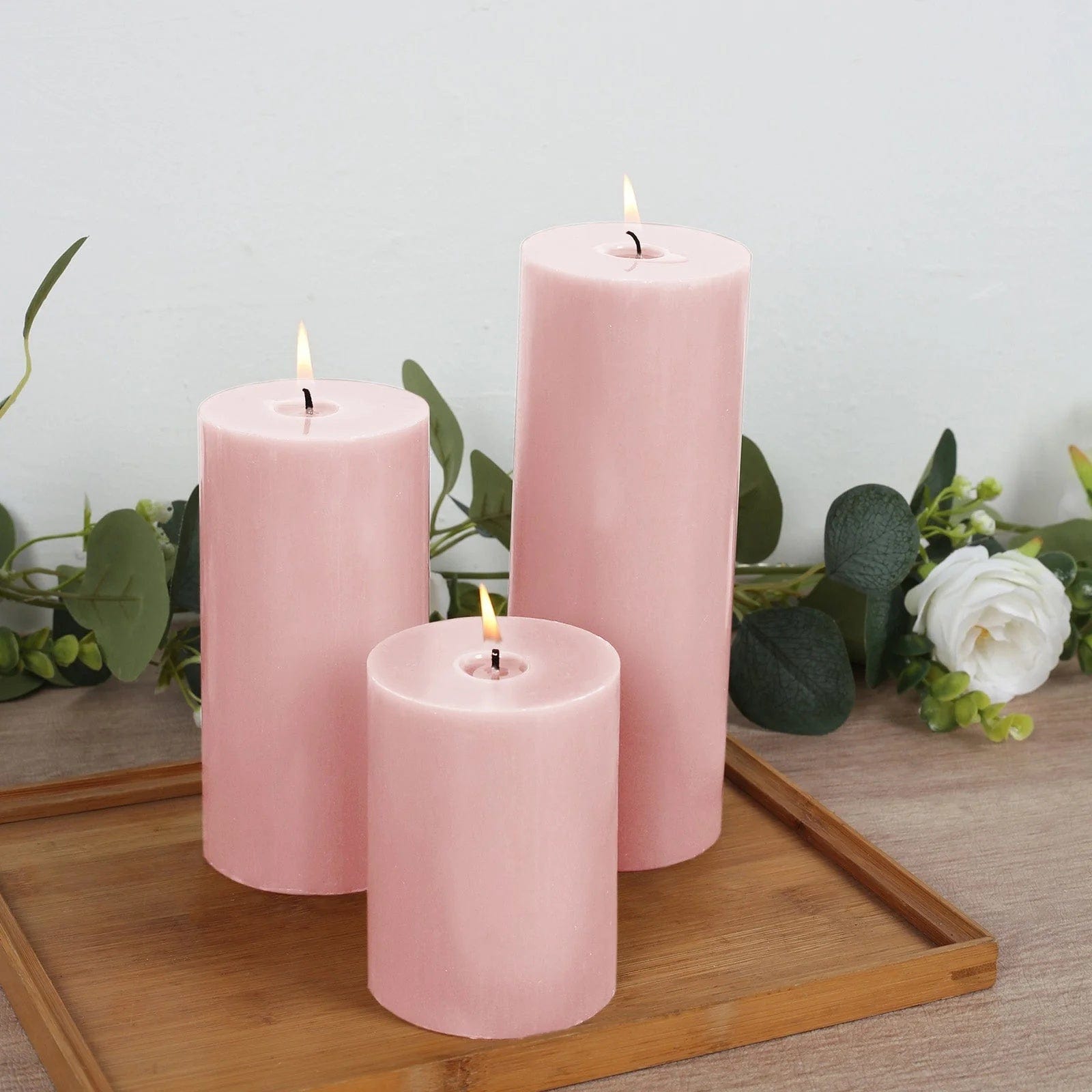 12 Dripless Round Unscented Pillar Candles