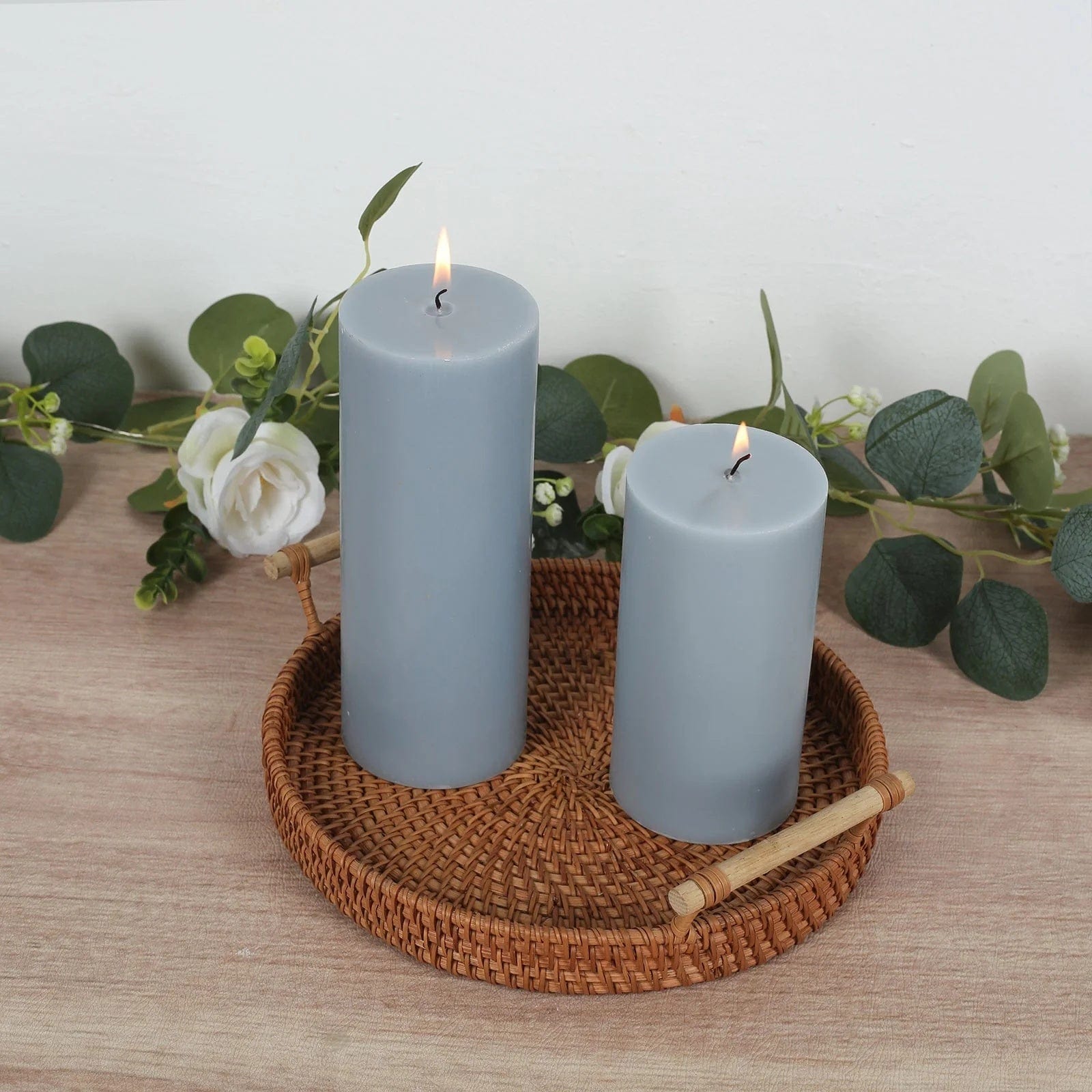 12 Dripless Round Unscented Pillar Candles