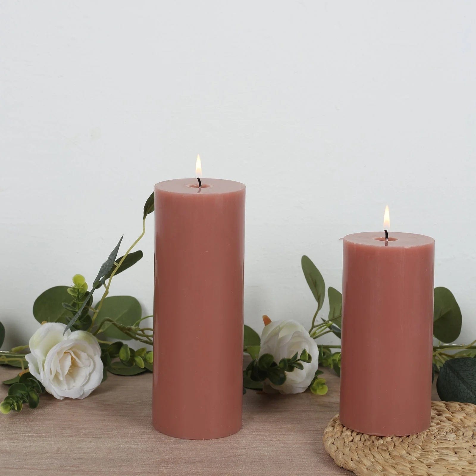 12 Dripless Round Unscented Pillar Candles