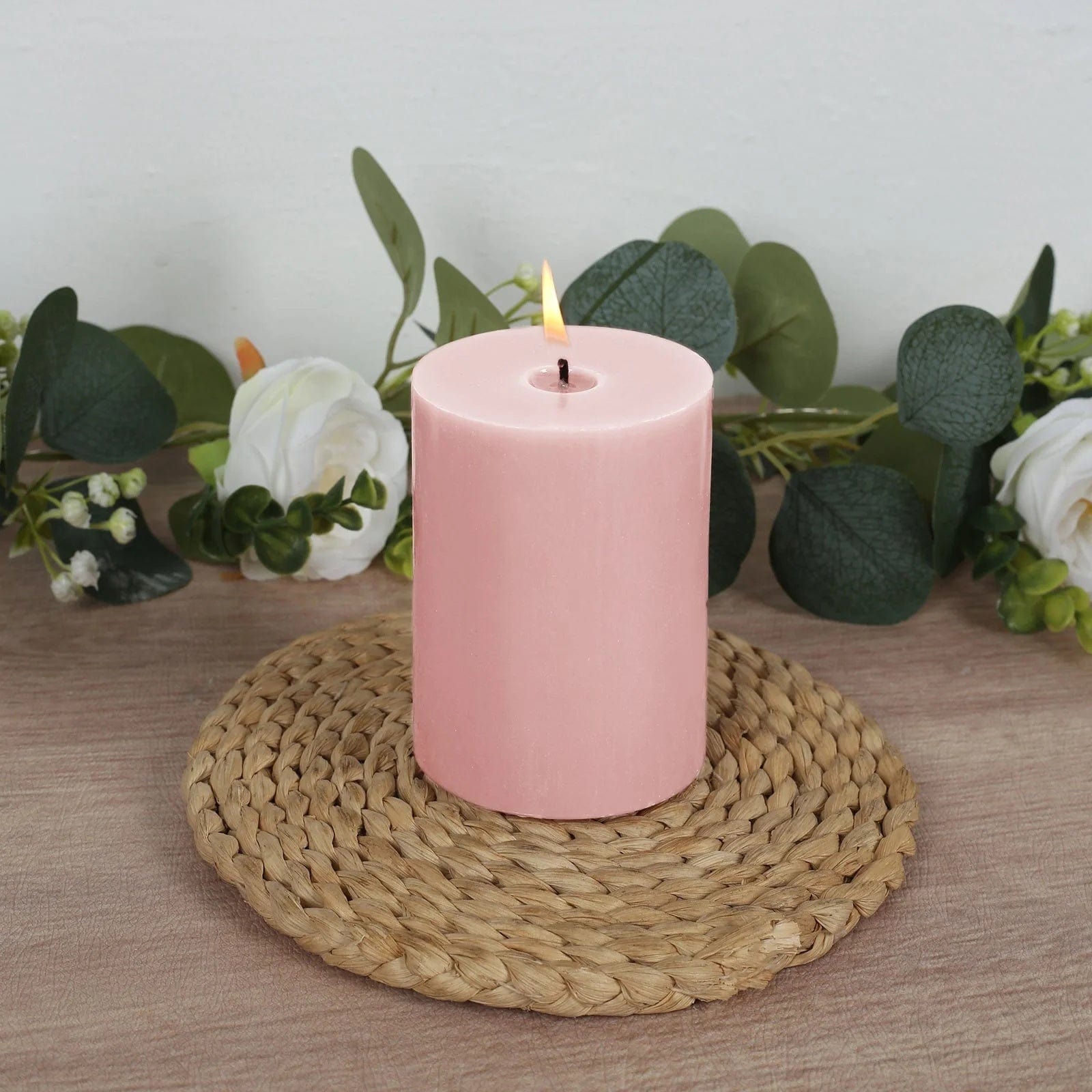 12 Dripless Round Unscented Pillar Candles