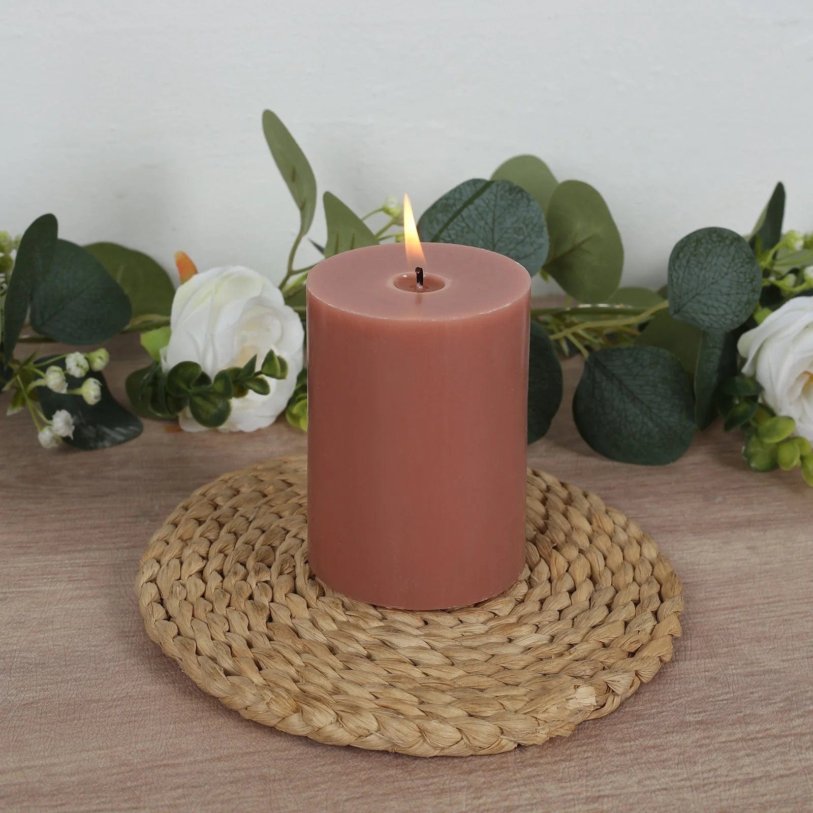 12 Dripless Round Unscented Pillar Candles