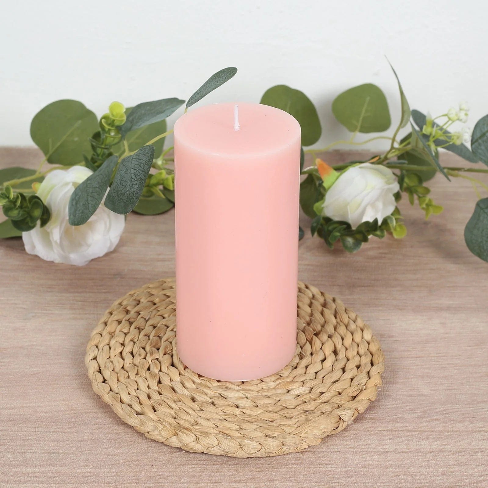12 Dripless Round Unscented Pillar Candles
