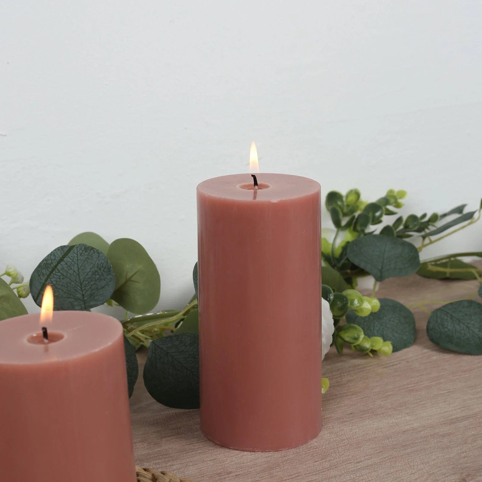12 Dripless Round Unscented Pillar Candles