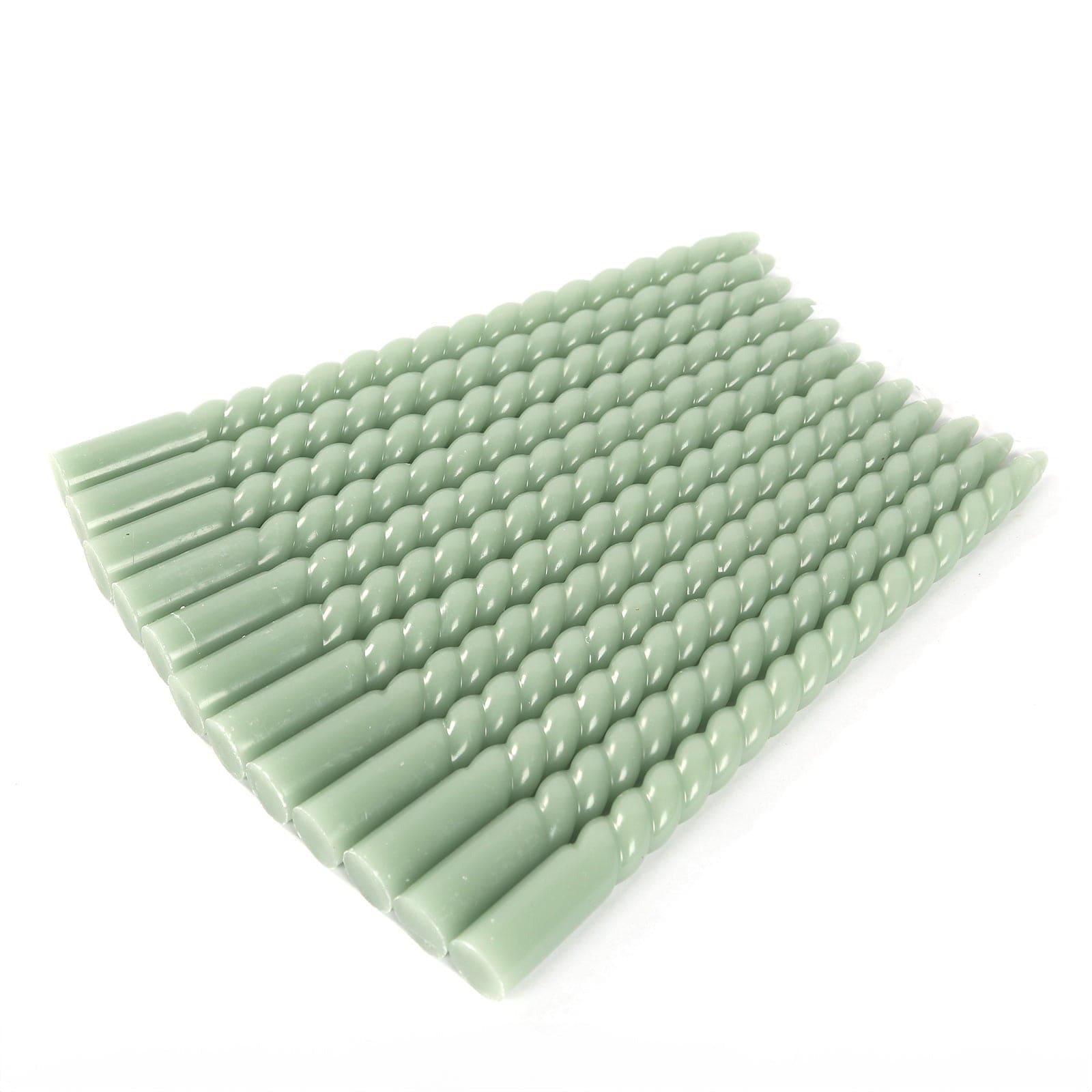 12 Unscented 11 in Long Spiral Premium Wax Taper Candles