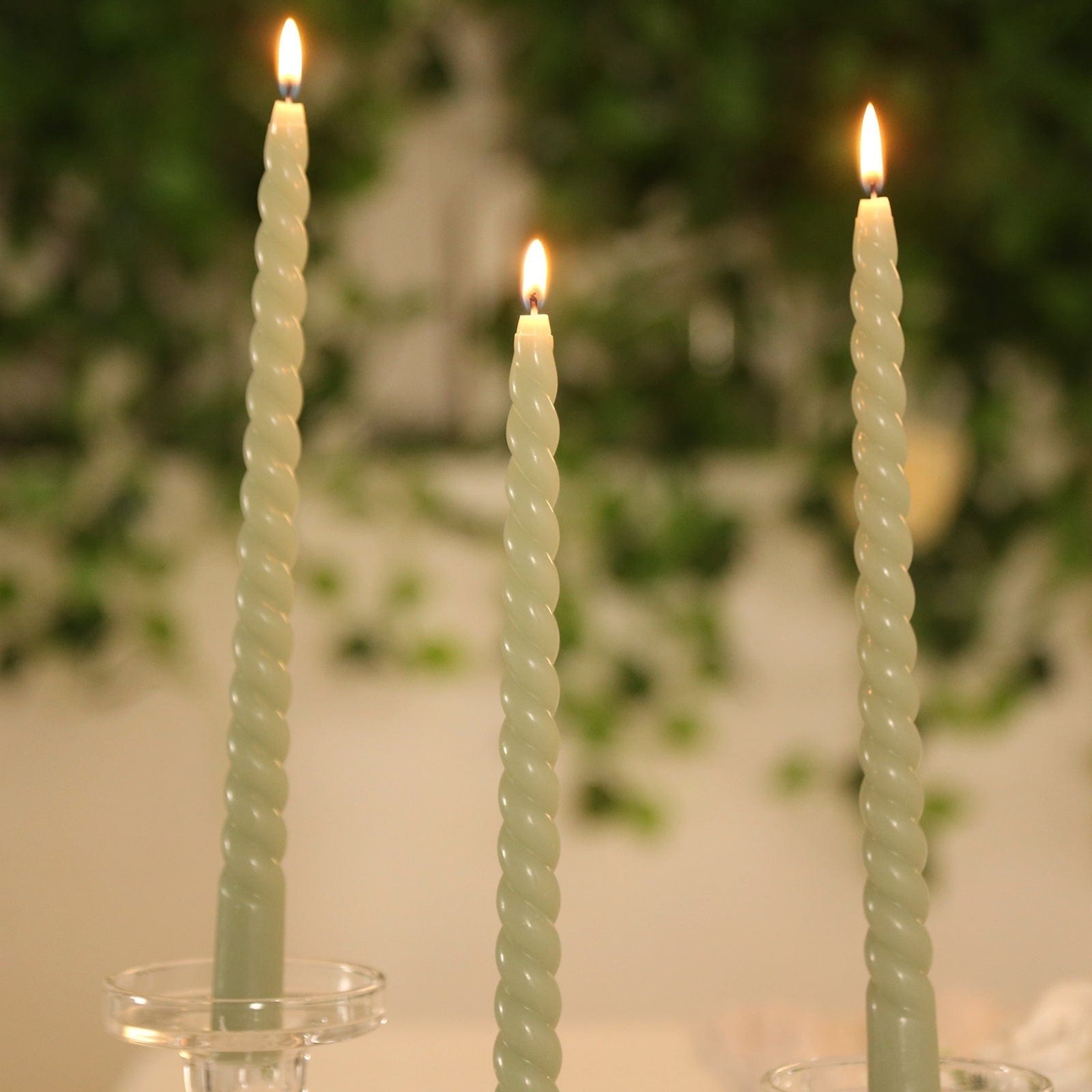 12 Unscented 11 in Long Spiral Premium Wax Taper Candles