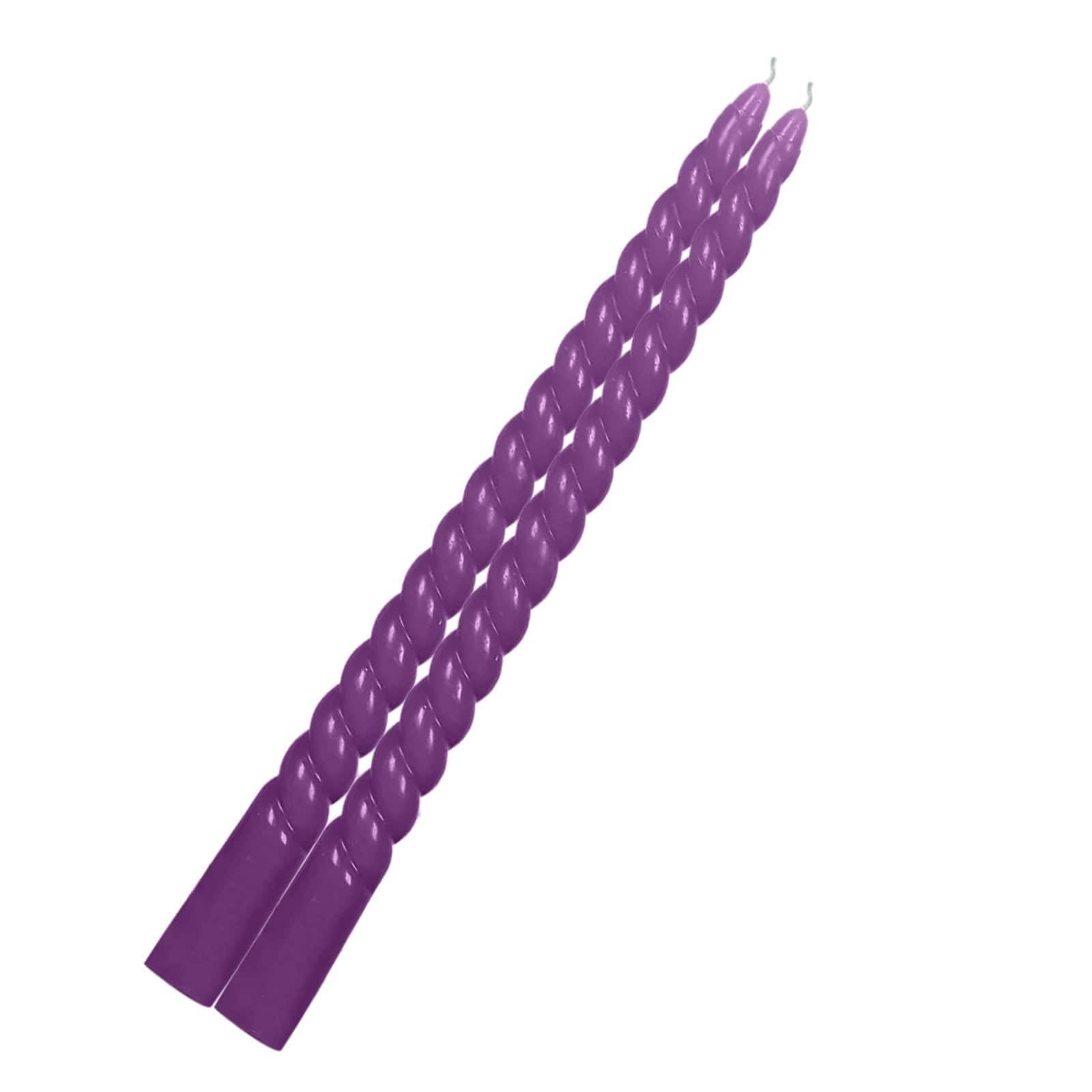 12 Unscented 11 in Long Spiral Premium Wax Taper Candles